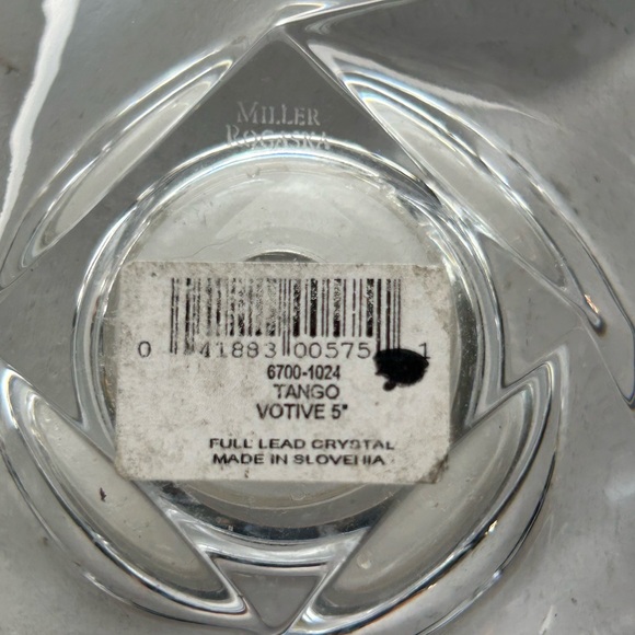 Miller Rogaska Candle Holder Tango Clear Glass 5 Inch Made in Slovenia - Picture 4 of 6